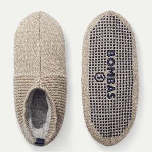Bombas Knit Gripper Slipper Socks - Taupe, Size Small (7-8.5)